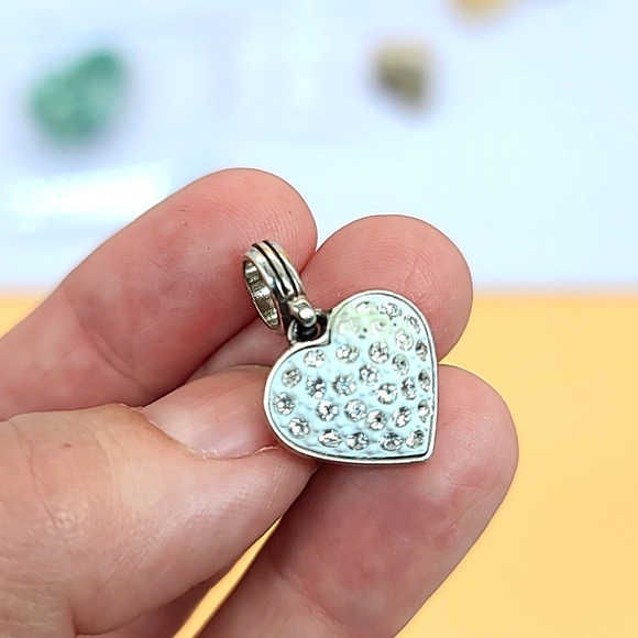Brighton "CUPID'S KISS" Swarovski Crystal & Mod Scrolled Heart Charm ❤️ - Picture 2 of 8